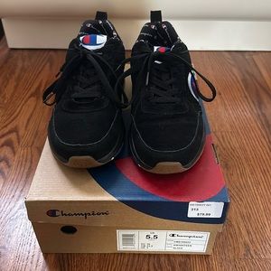 Champion Black Suede Sneakers Sz: Youth 5.5/Womens 7